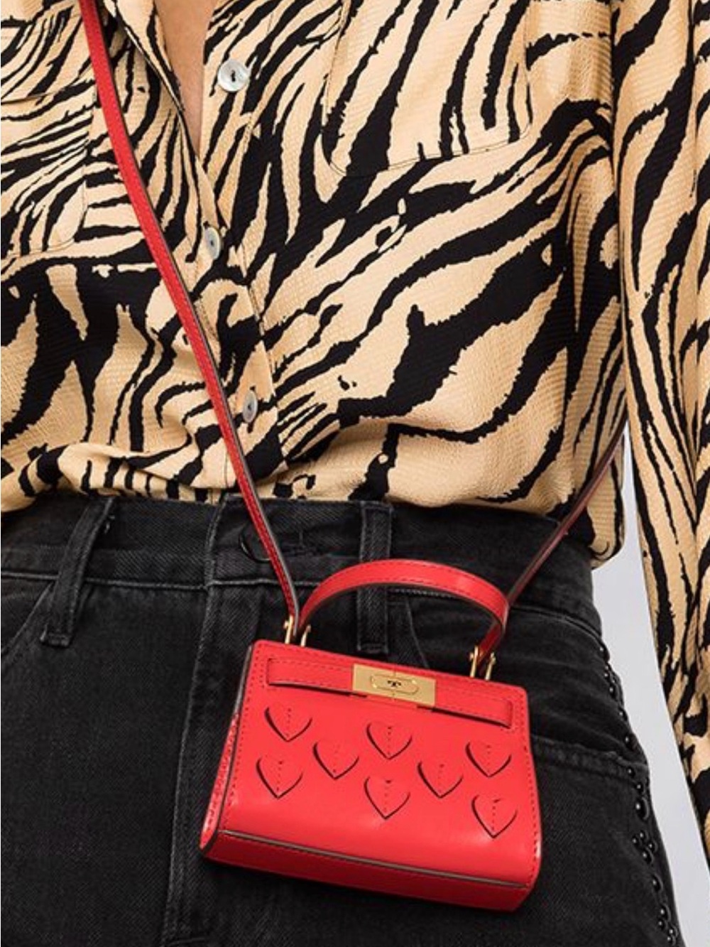 New Tory Burch Lee Radziwill Applique Nano Bag Mini Bag style 75129